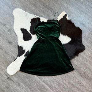 Urban Outfitters Green Velvet Mini Dress